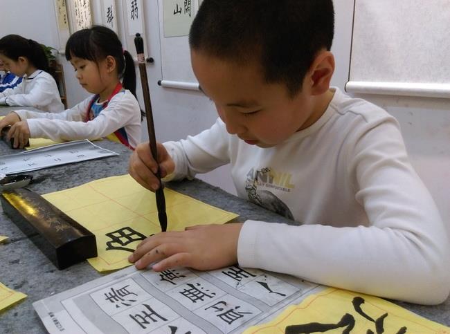 2017/3月一节周末少儿书法班上课掠影